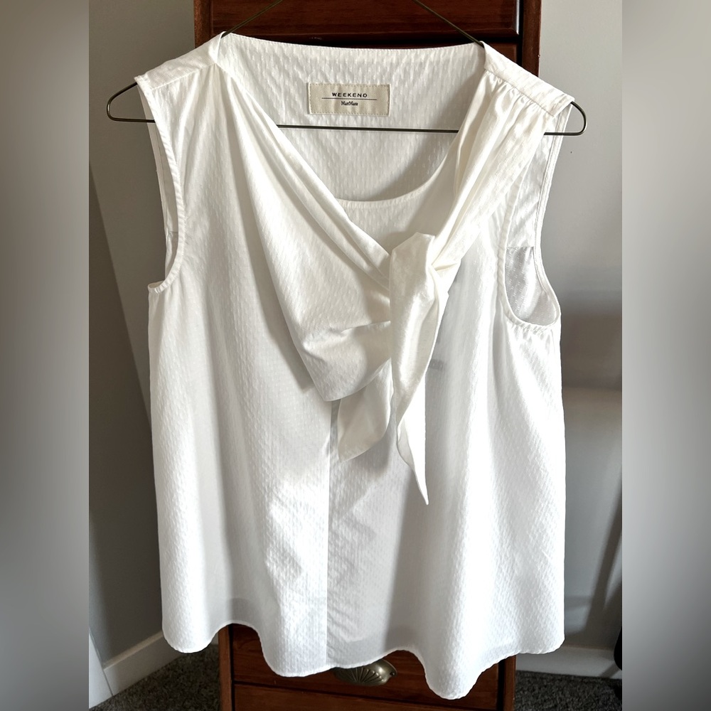 Weekend Max Mara White Sleeveless Blouse